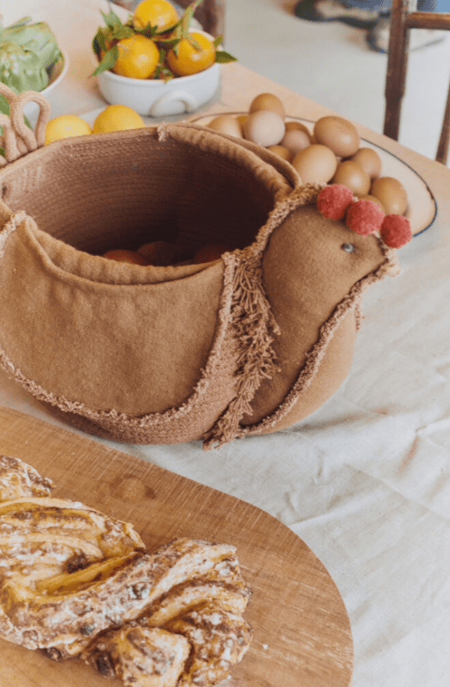 LORENA CANALS - Panier Pour Enfants en Forme de Poulet - Caramel