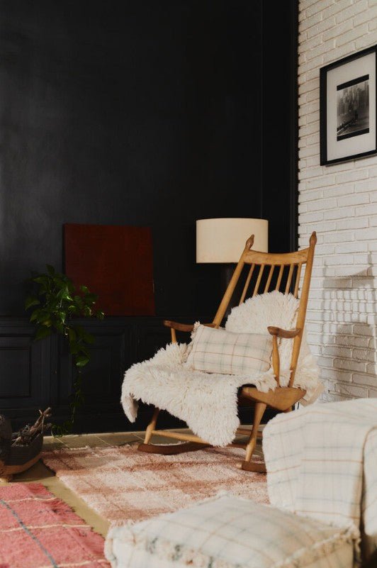 LORENA CANALS - Plaid Écossais Tissé À La Main Bleu Sauge 140 X 200 Cm