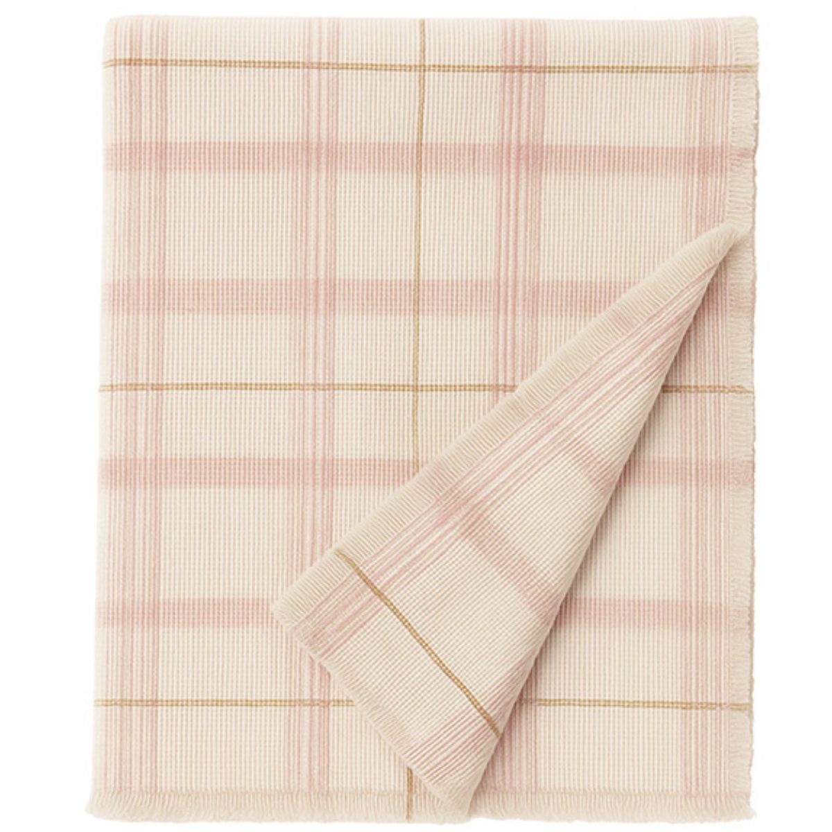 LORENA CANALS - Plaid Écossais Tissé À La Main Rose 140 X 200 Cm