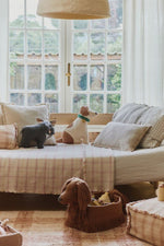 LORENA CANALS - Plaid Écossais Tissé À La Main Rose 140 X 200 Cm