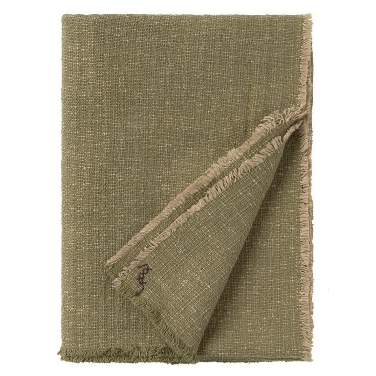 LORENA CANALS - Plaid Tissé Main Kaki 130 X 180 Cm
