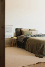 LORENA CANALS - Plaid Tissé Main Kaki 130 X 180 Cm