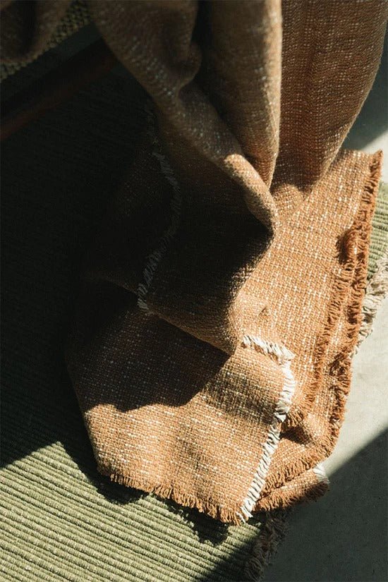 LORENA CANALS - Plaid Tissé Main Ocre 130 X 180 Cm