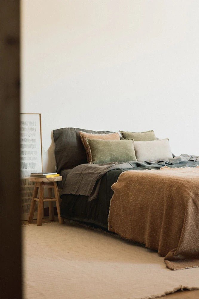 LORENA CANALS - Plaid Tissé Main Ocre 130 X 180 Cm