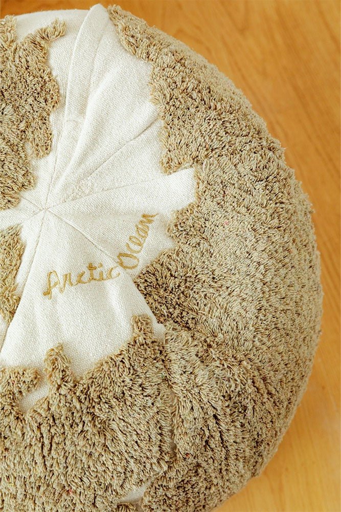 LORENA CANALS - Pouf Carte Du Monde En Tissu Recyclé