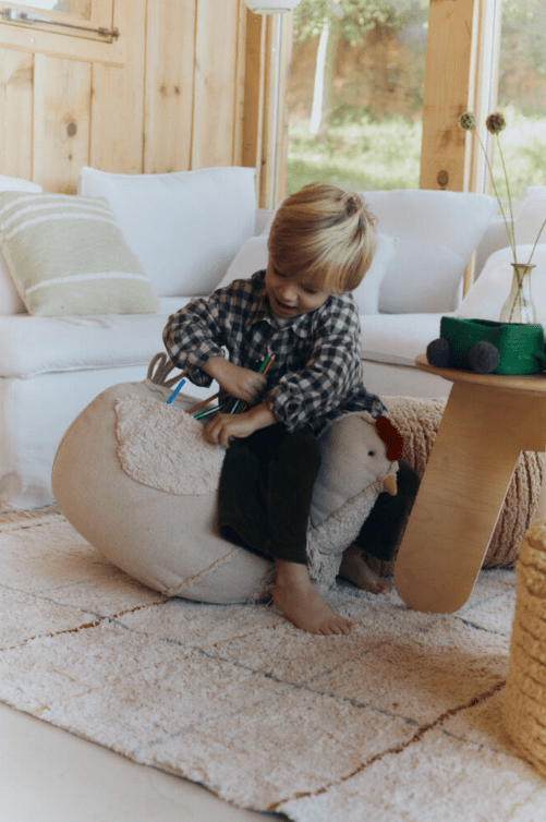 LORENA CANALS - Pouf Pour Enfants en Forme de Poulet - Naturel