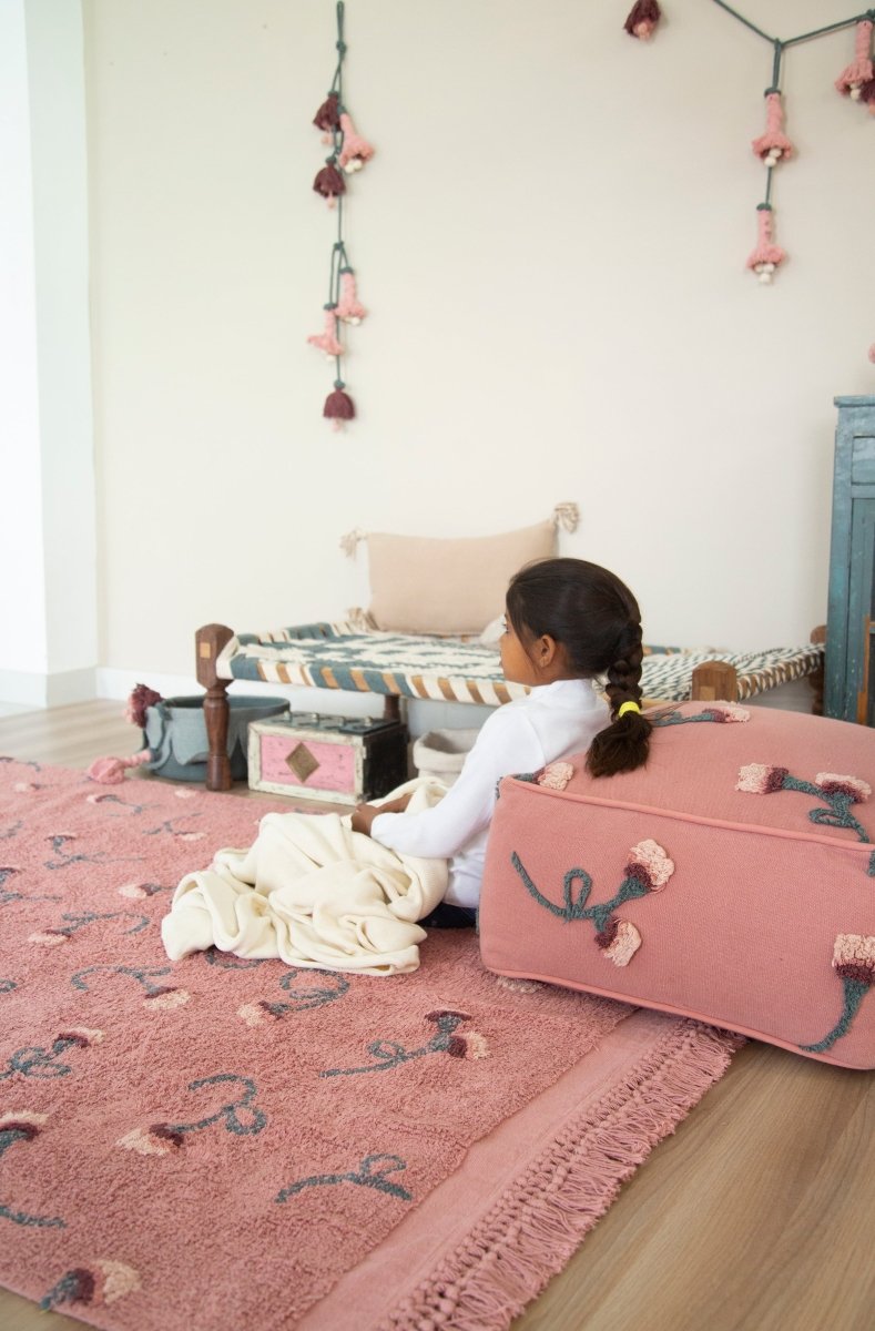 LORENA CANALS - Pouf Rose Cendrée Du Jardin Anglais