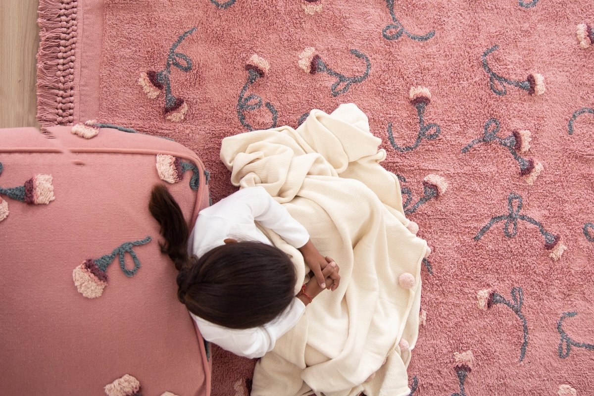 LORENA CANALS - Pouf Rose Cendrée Du Jardin Anglais