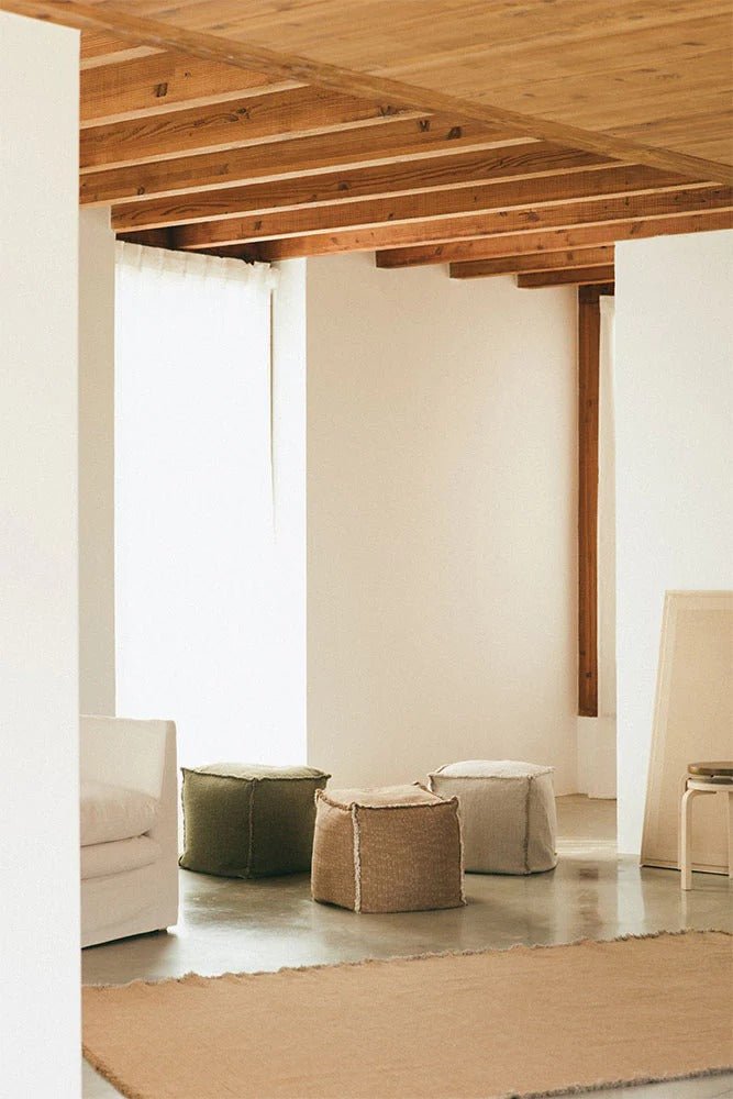 LORENA CANALS - Pouf Tissé Main Beige