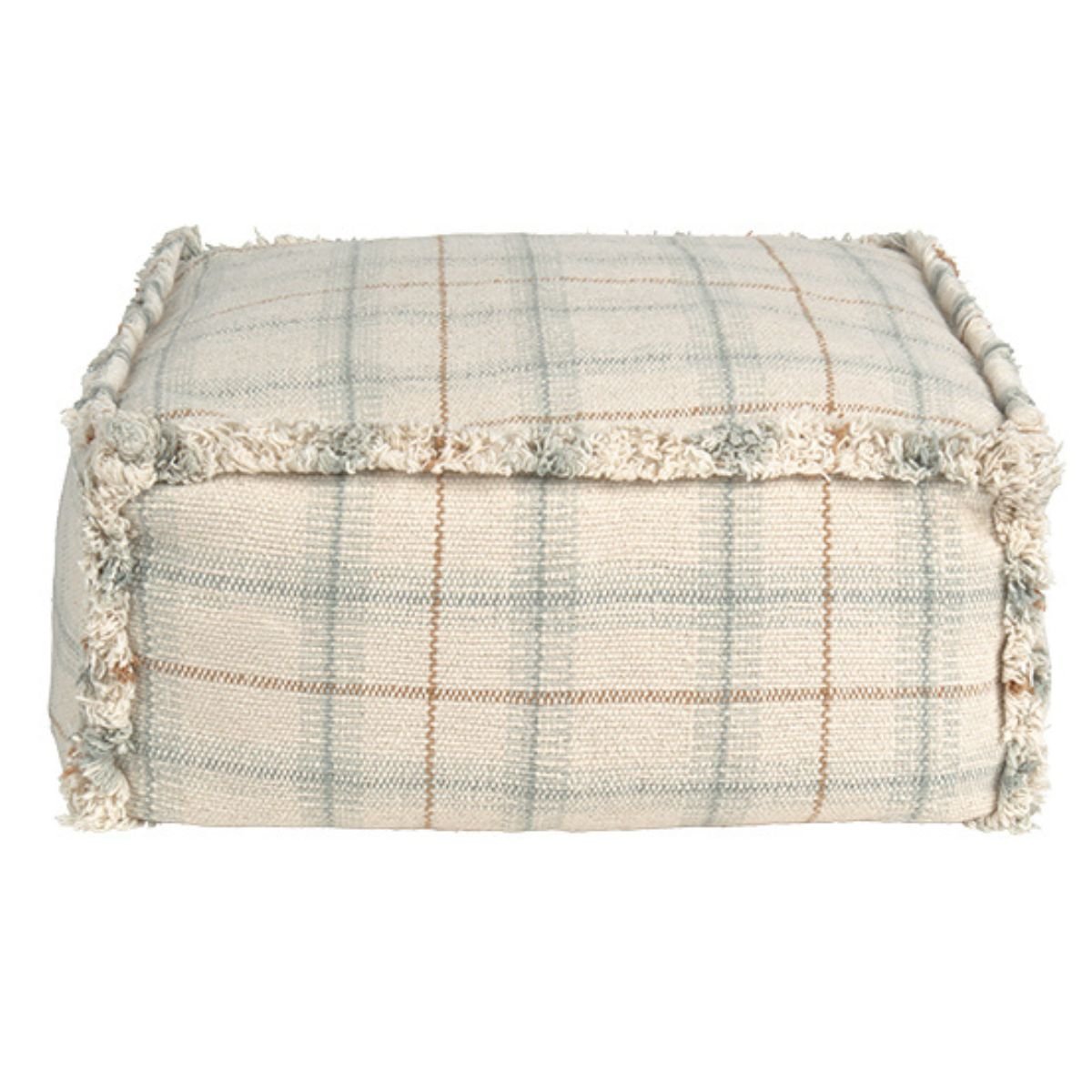 LORENA CANALS - Pouf Tissé Main Bleu Sauge