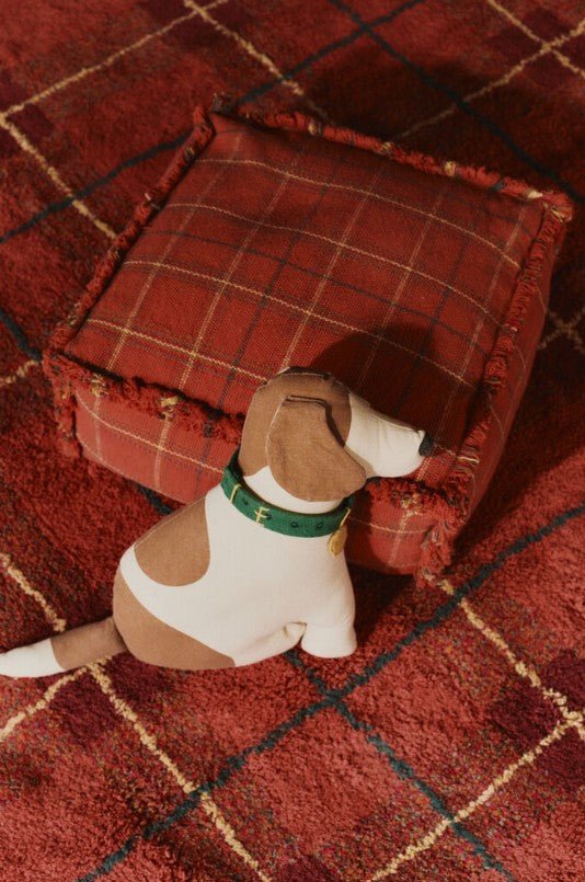 LORENA CANALS - Pouf Tissé Main Érable Rouge