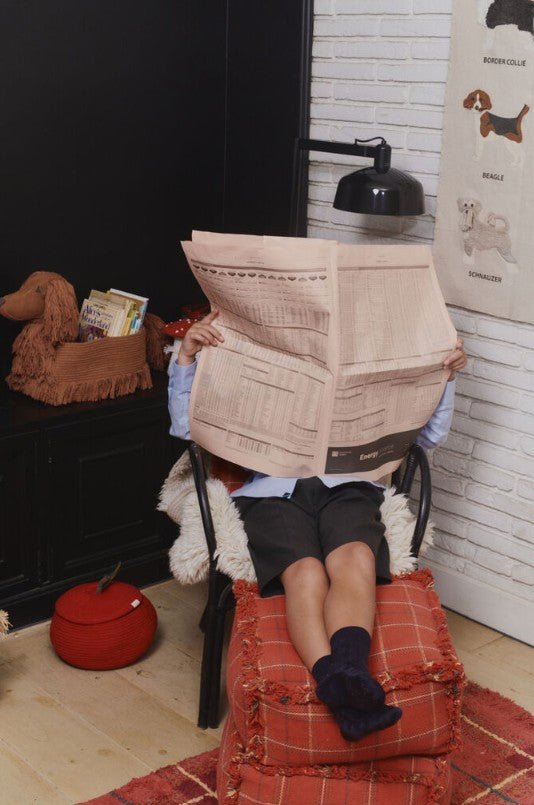 LORENA CANALS - Pouf Tissé Main Érable Rouge