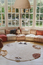 LORENA CANALS - Pouf Tissé Main Érable Rouge