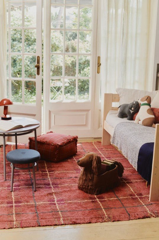 LORENA CANALS - Pouf Tissé Main Érable Rouge