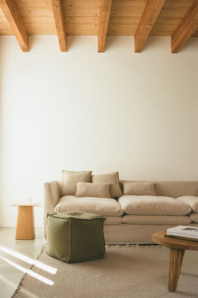 LORENA CANALS - Pouf Tissé Main Kaki