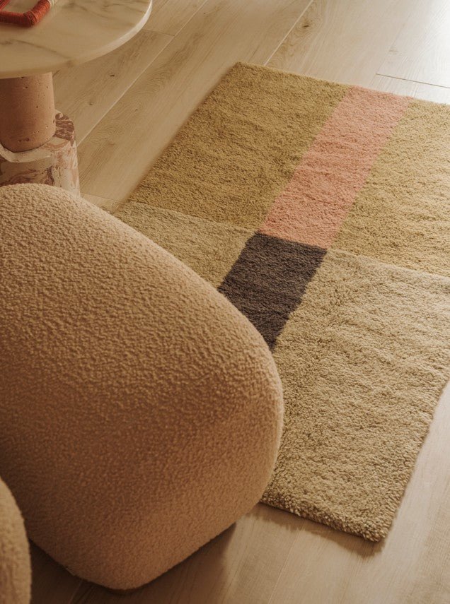 LORENA CANALS - Tapis De Couloir En Laine Chroma - Rose Poudré 80 x 140 Cm