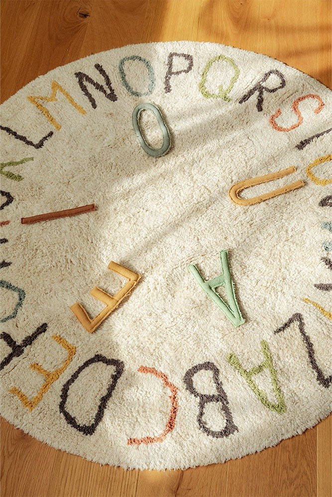 LORENA CANALS - Tapis De Jeu Lavable Abc Couleur Et Lettres Ø 120 Cm
