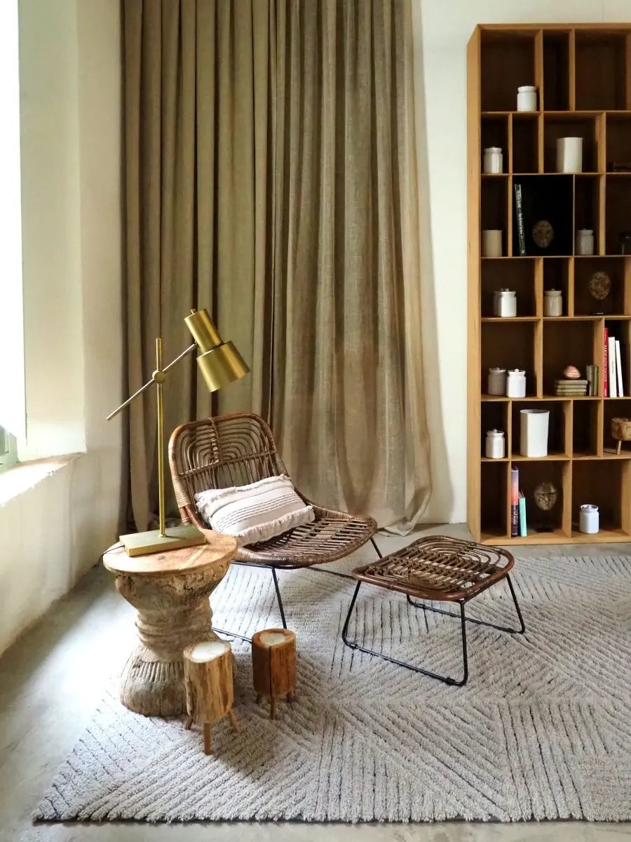 LORENA CANALS - Tapis en Laine Lavable Chia Noir 170 X 240 cm