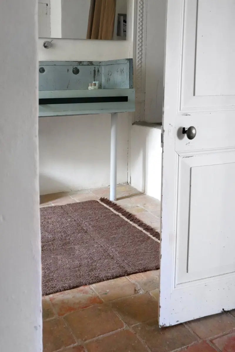 LORENA CANALS - Tapis En Laine Steppe - Mouton Marron 80 X 140 cm