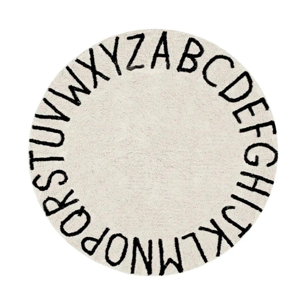 LORENA CANALS - Tapis Lavable Abc Natural Black Ø150 cm