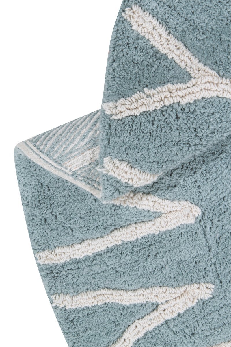 LORENA CANALS - Tapis Lavable Abc Naturel Vintage Bleu 150 Cm
