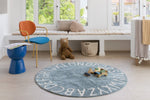LORENA CANALS - Tapis Lavable Abc Naturel Vintage Bleu 150 Cm