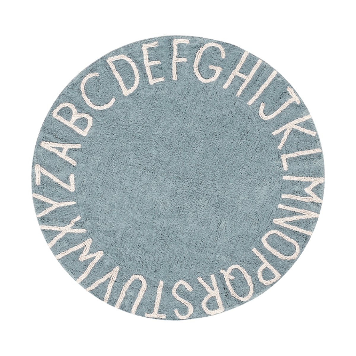 LORENA CANALS - Tapis Lavable Abc Naturel Vintage Bleu 150 Cm - Les Petits