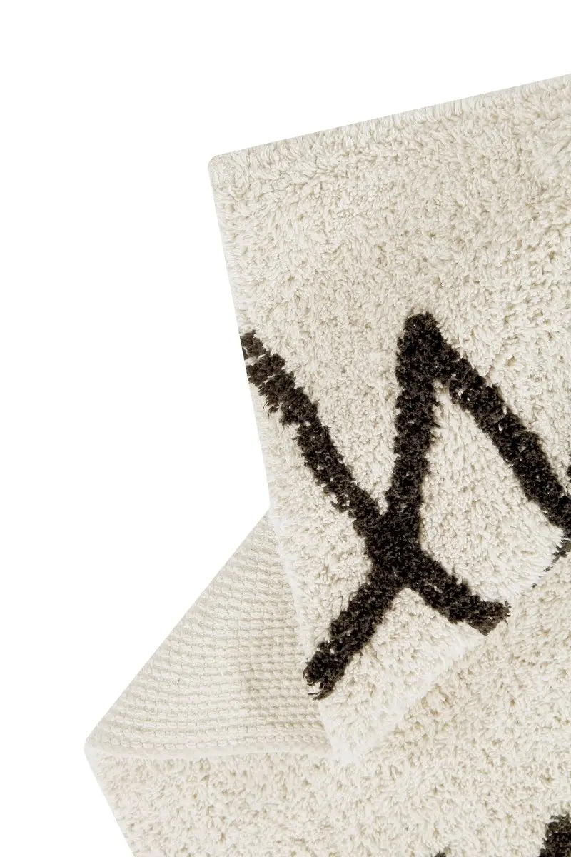 LORENA CANALS - Tapis Lavable Atlas Natural - Noir 120 X 160 cm