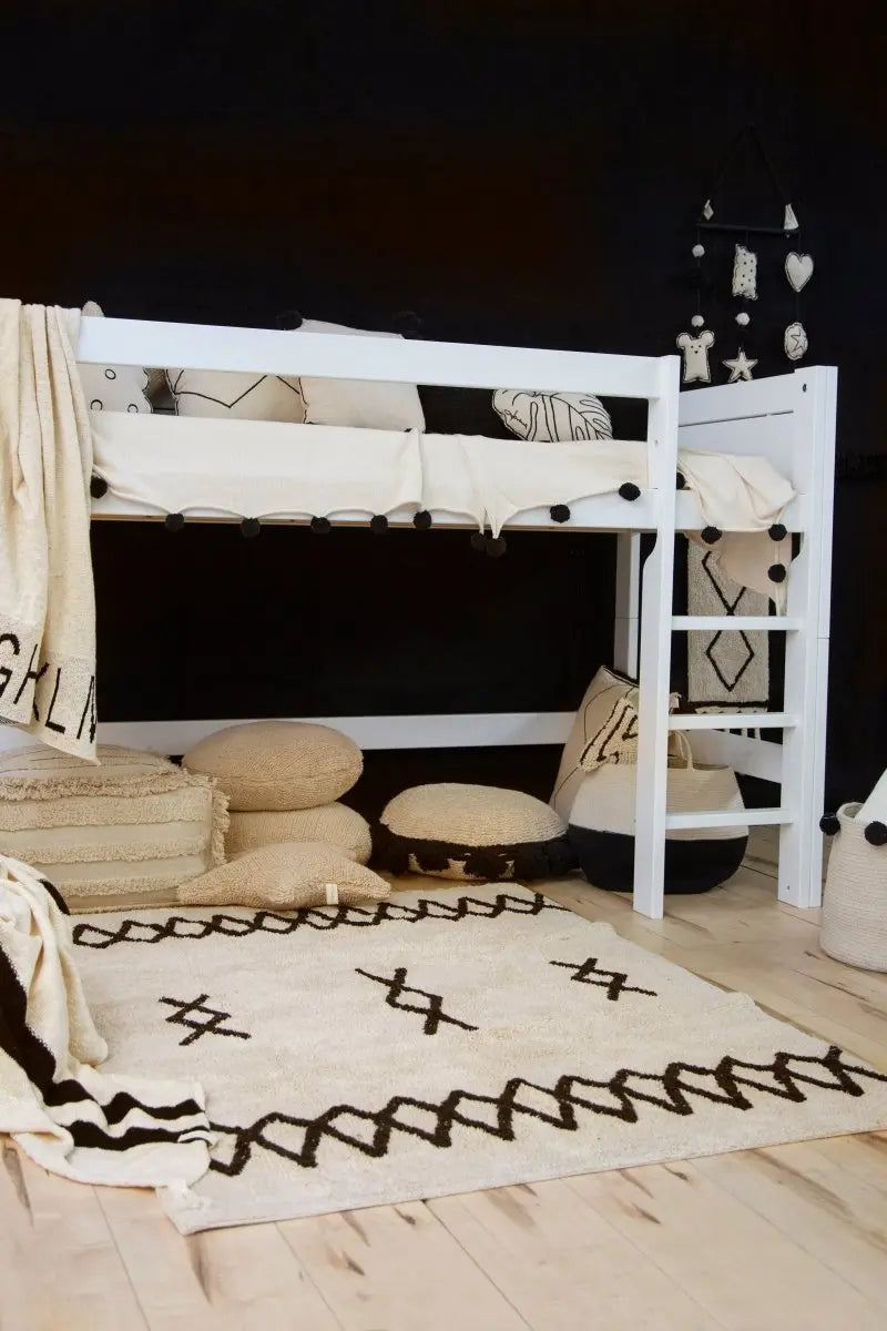 LORENA CANALS - Tapis Lavable Atlas Natural - Noir 120 X 160 cm