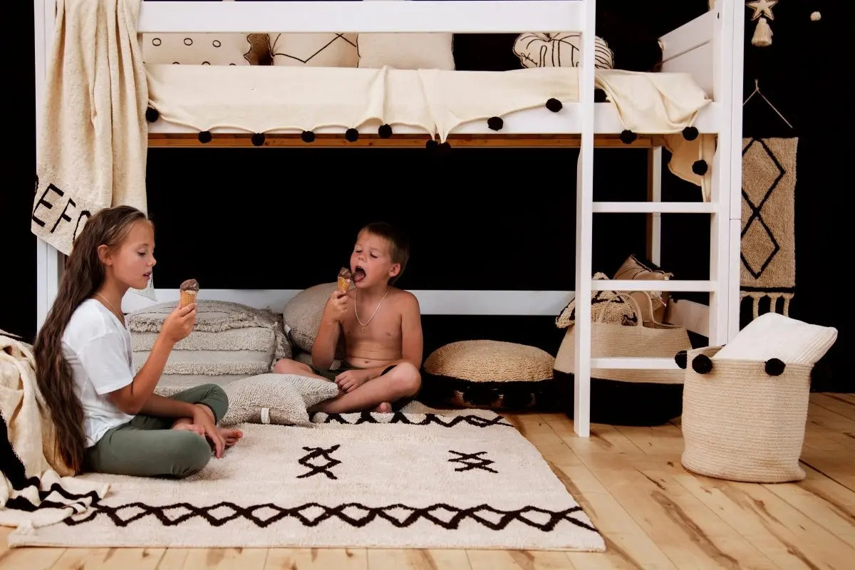 LORENA CANALS - Tapis Lavable Atlas Natural - Noir 120 X 160 cm