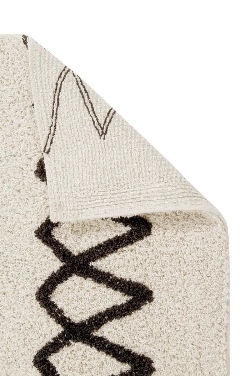 LORENA CANALS - Tapis Lavable Atlas Natural - Noir 120 X 160 cm