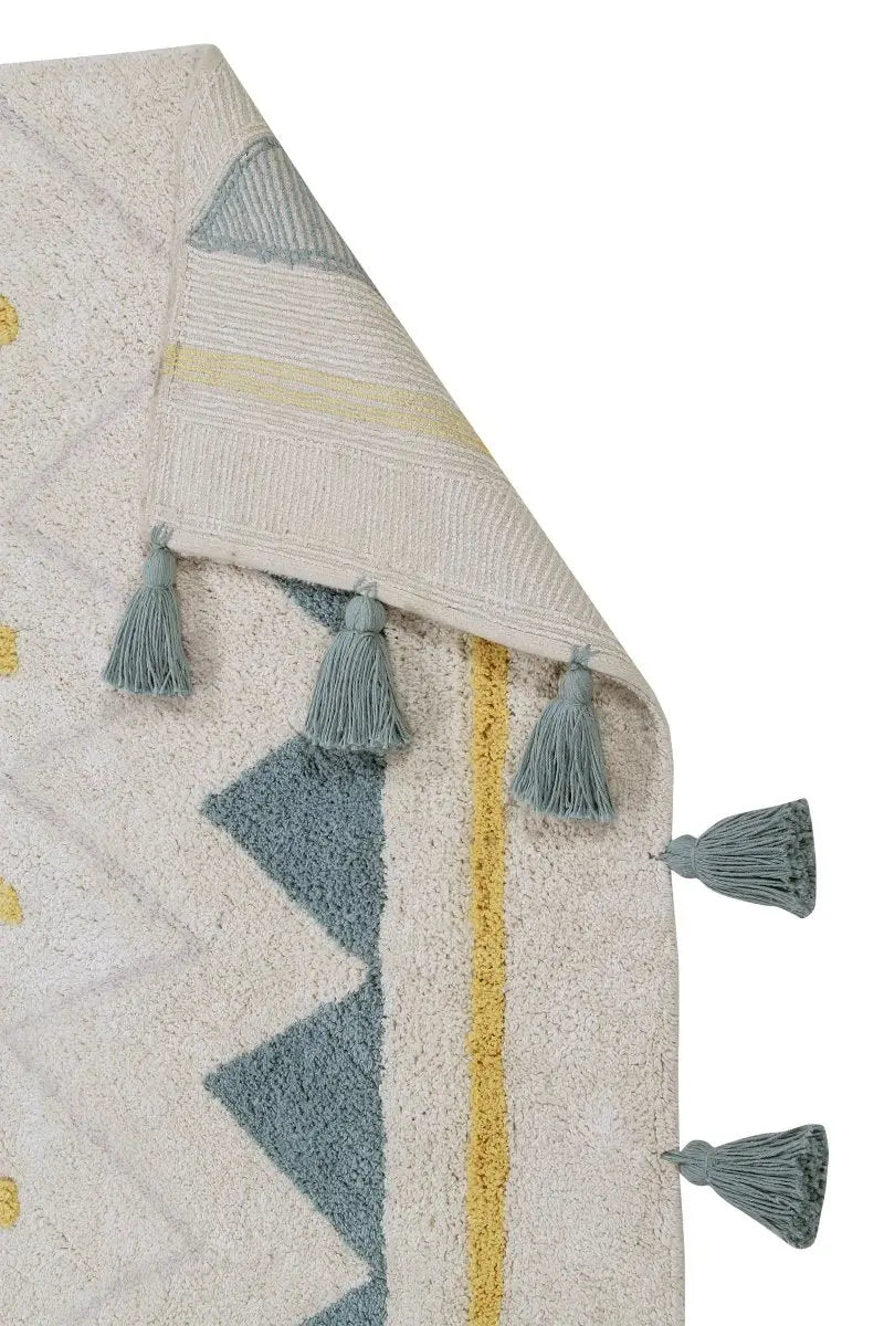 LORENA CANALS - Tapis Lavable Azteca Natural Vintage Blue 140 X 200 cm