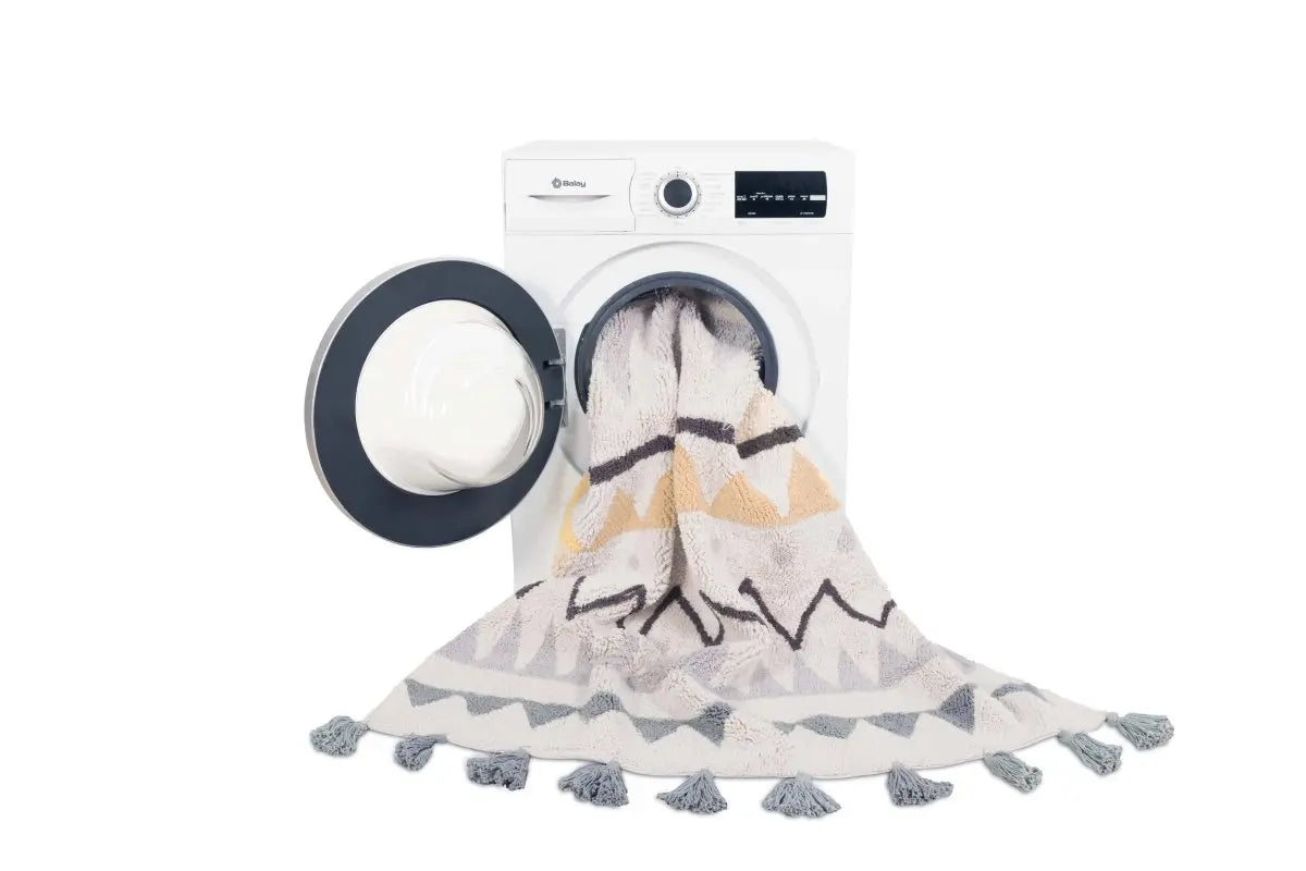 LORENA CANALS - Tapis Lavable Azteca Natural Vintage Blue 140 X 200 cm