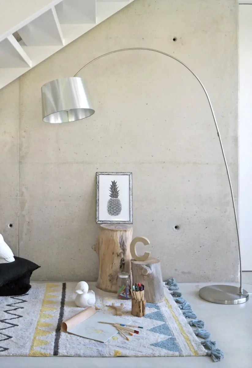 LORENA CANALS - Tapis Lavable Azteca Natural Vintage Blue 140 X 200 cm