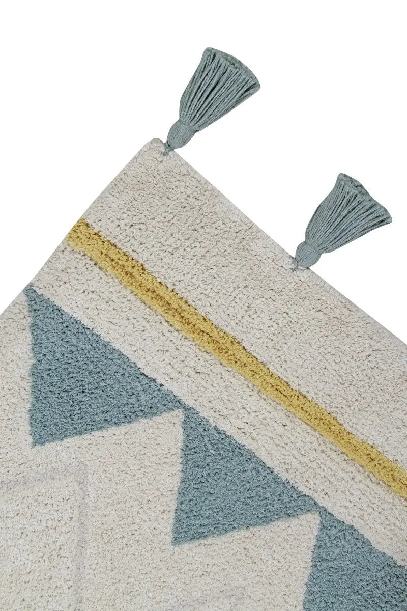 LORENA CANALS - Tapis Lavable Azteca Natural Vintage Blue 140 X 200 cm