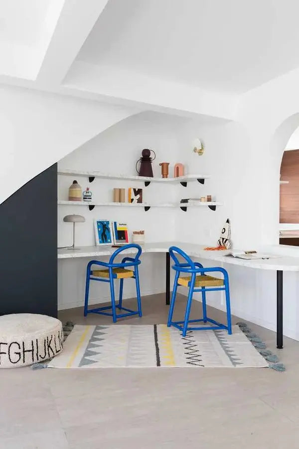 LORENA CANALS - Tapis Lavable Azteca Naturel - Vintage Bleu 120 X 160 cm