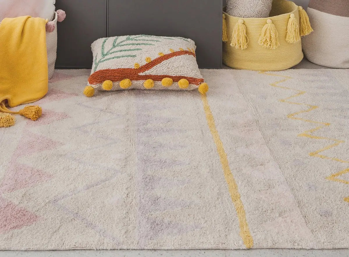 LORENA CANALS - Tapis Lavable Azteca Naturel - Vintage Nude Petit 120 X 160 cm