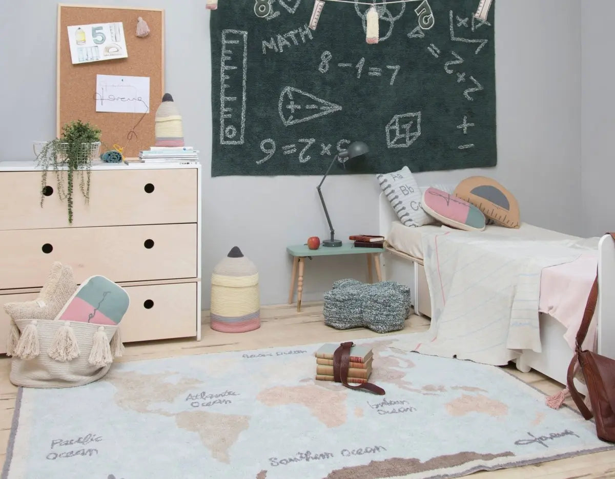 LORENA CANALS - Tapis Lavable Carte Du Monde Vintage 140 X 200cm