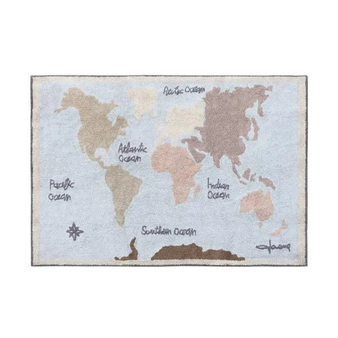 LORENA CANALS - Tapis Lavable Carte Du Monde Vintage 140 X 200cm