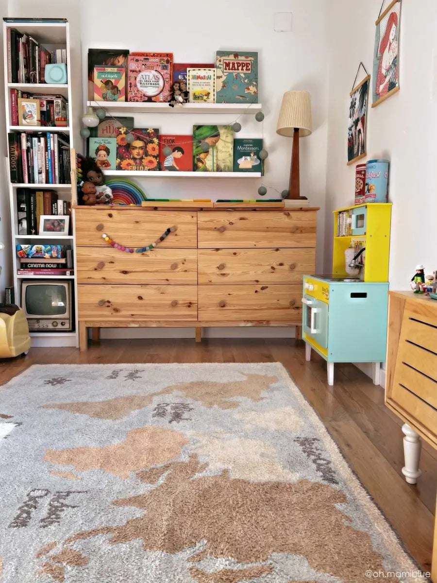 LORENA CANALS - Tapis Lavable Carte Du Monde Vintage 140 X 200cm