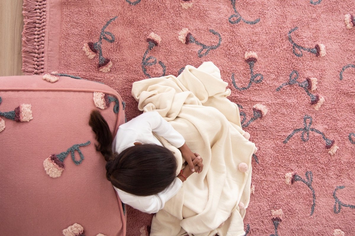 LORENA CANALS - Tapis Lavable Jardin Anglais Frêne Rose 140 x 210 Cm