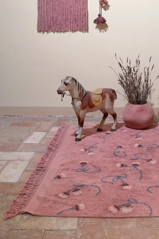 LORENA CANALS - Tapis Lavable Jardin Anglais Frêne Rose 140 x 210 Cm