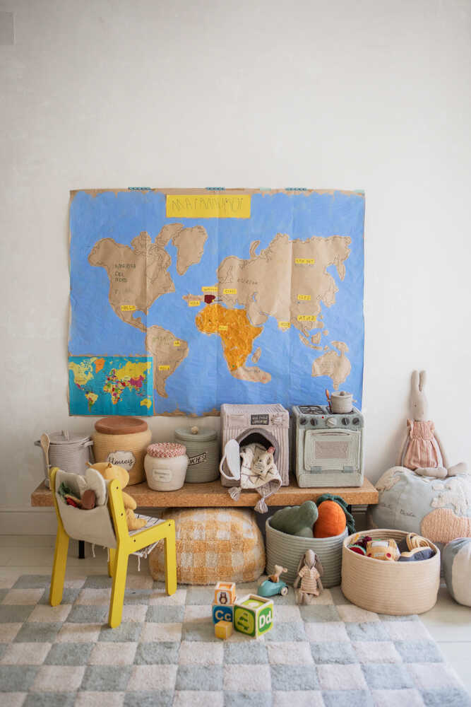 LORENA CANALS - Tapis Lavable "Kitchen Tiles" Bleu Sauge 200 x 300 cm