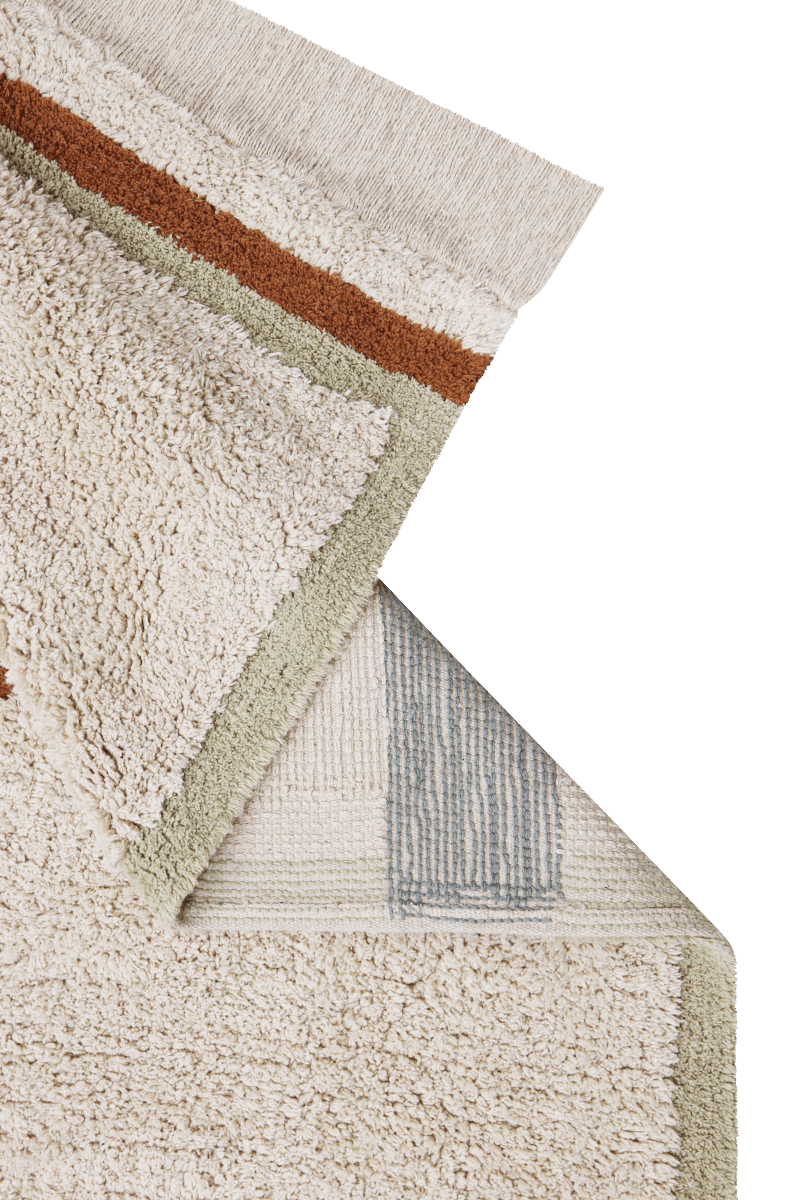 LORENA CANALS - Tapis Lavable Lane Naturel - Bleu Vintage 200 x 300 Cm