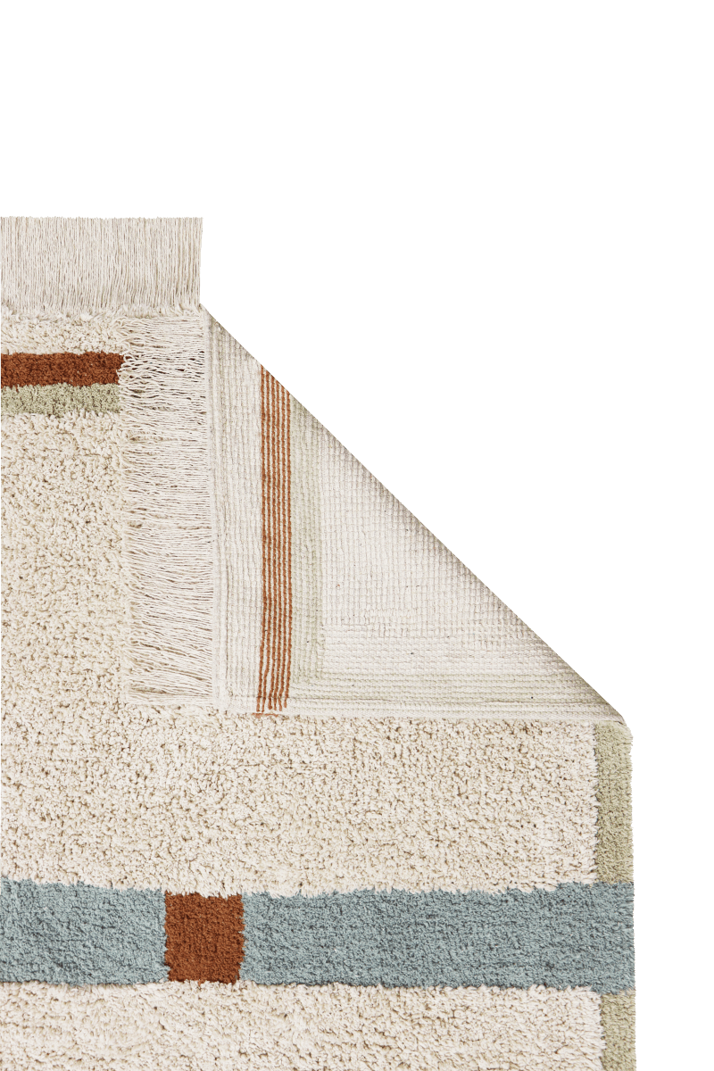 LORENA CANALS - Tapis Lavable Lane Naturel - Bleu Vintage 200 x 300 Cm