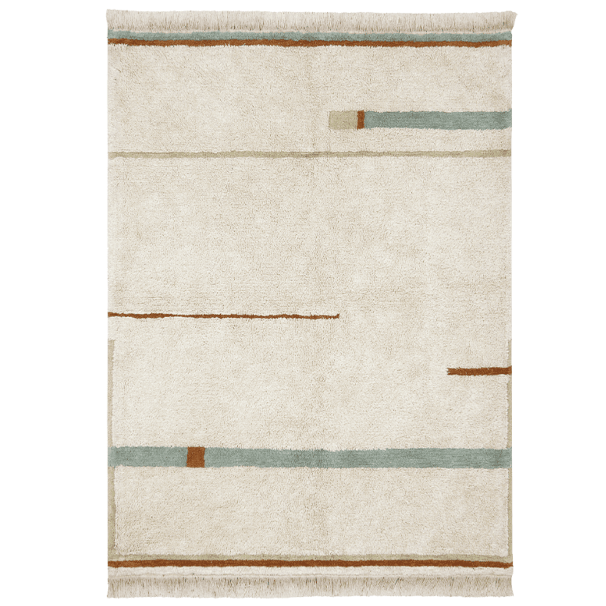 LORENA CANALS - Tapis Lavable Lane Naturel - Bleu Vintage 200 x 300 Cm
