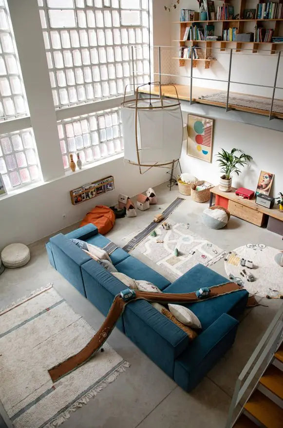 LORENA CANALS - Tapis Lavable Lanes Vintage Bleu 140 X 200 Cm