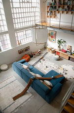 LORENA CANALS - Tapis Lavable Lanes Vintage Bleu 140 X 200 Cm