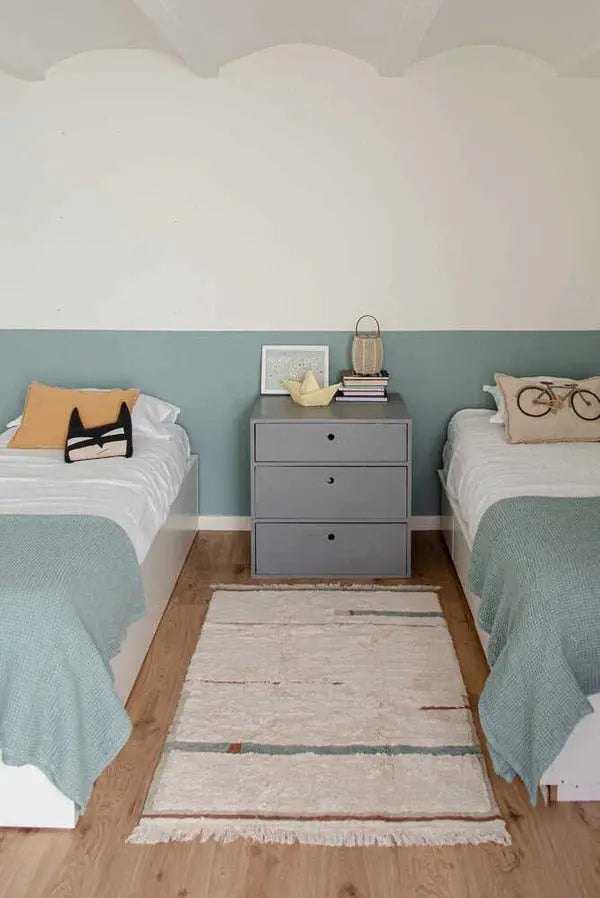 LORENA CANALS - Tapis Lavable Lanes Vintage Bleu 140 X 200 Cm