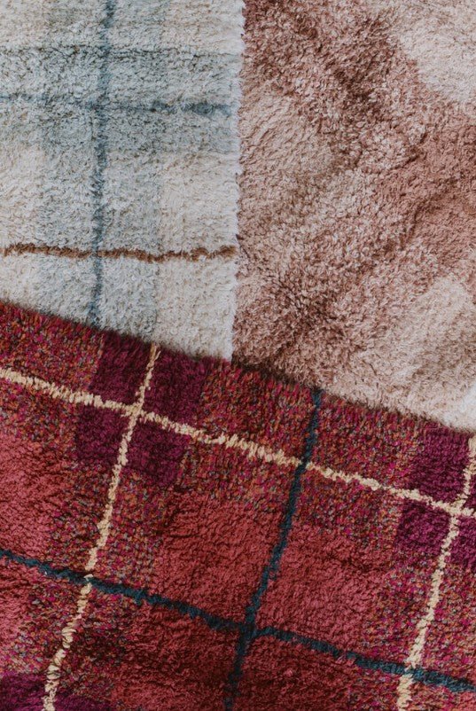 LORENA CANALS - Tapis Lavable Motif Tartan - Rouge Vintage 140 X 190 Cm